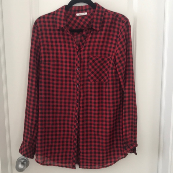 Promod Red and Black Checked Shirt - Picture 1 of 4